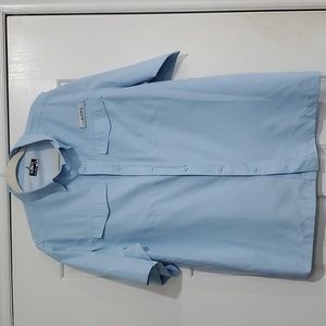 Habit Men’s 40+ Solar Factor Vented Blue Fishing Shirt Size Medium WORN ONCE